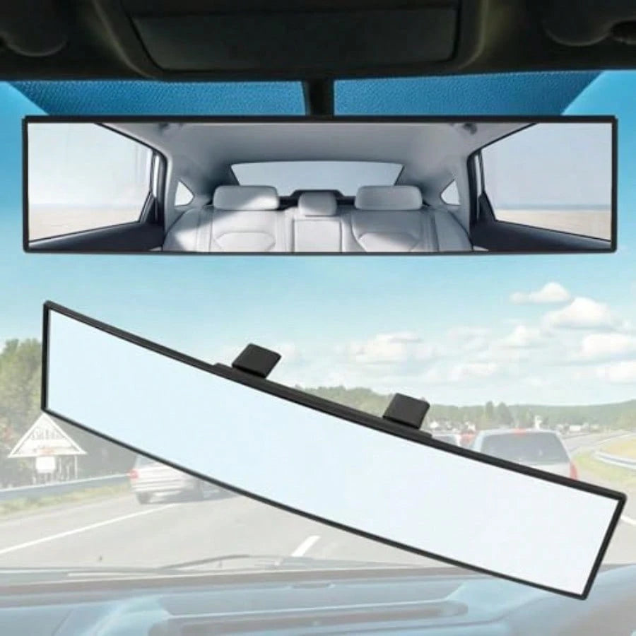 Rear View Mirror 12 Inch Universal Wide Angle Rear View Mirror Accessories Panoramic Convex Clip-On For Cars SUVs Trucks Vehicles