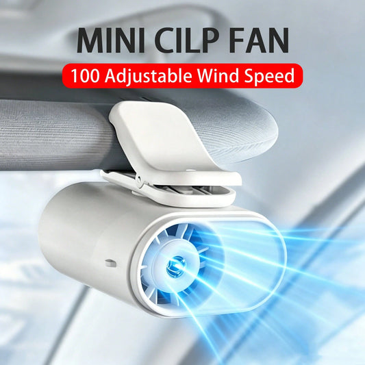 Rechargeable Mini Clip-On Fan, 100 Speed Settings, LED Display For Speed And Battery Level, LED Light, 1800mAh Battery, Detachable Clip, 360° Rotation, Suitable For Strollers, Camping, Travel