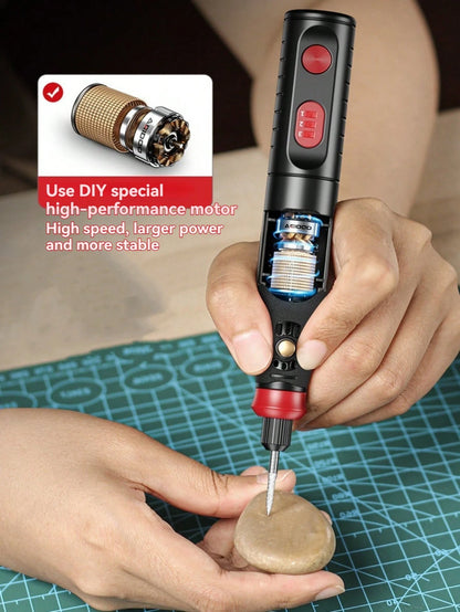 Rechargeable Portable Electric Polisher Set, Mini Electric Grinder With 3 Adjustable Speeds, Suitable For Polishing, Carving And DIY Projects