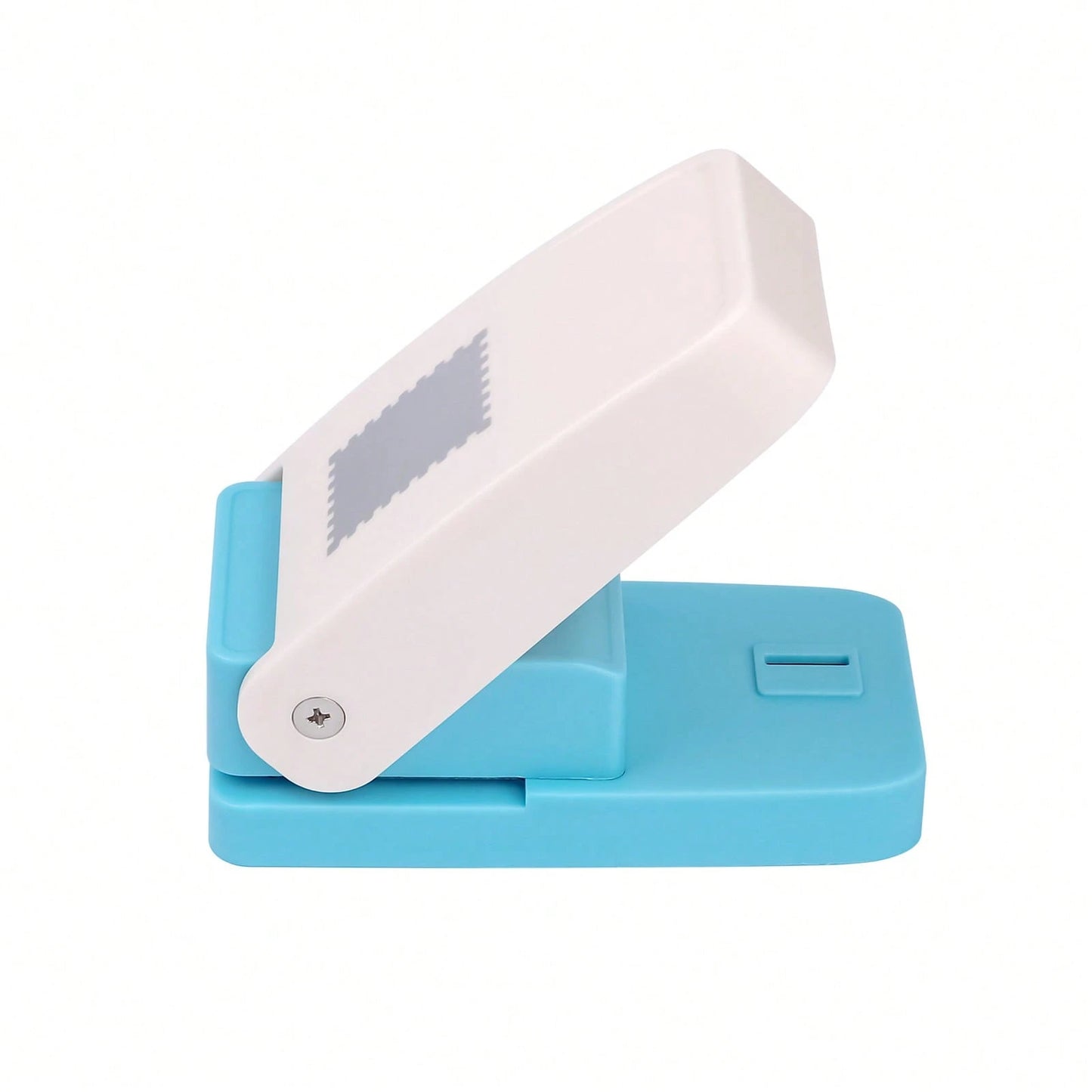 Rectangular/Square Postage Stamp Shape Craft Hole Punch, Scalloped Edge Paper Punch For Card Making, Scrapbooking, DIY, Portable Lever Action Puncher