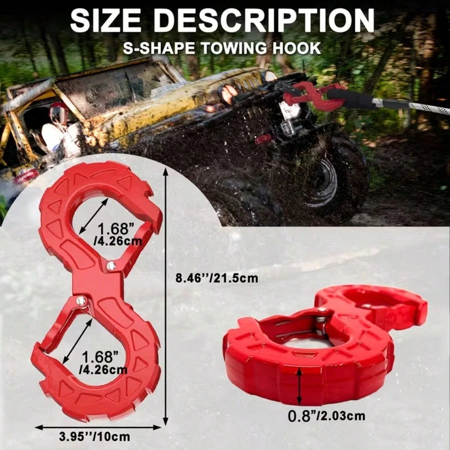 Red S-Hook Tow Hitch Heavy-Duty G80 Alloy Steel 33,000-Pound Tow Hitch Capacity S-Hook Tow Hitch For Off-Road Recovery, Trucks, Trailers, SUVs, And Other Vehicles Meets The Needs Of All Vehicle Owners