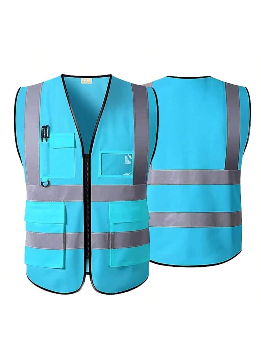 Reflective Vest, High Visibility, Blank, XXXL, Motorcycle Jacket Vest, Fluorescent Signal, Unisex