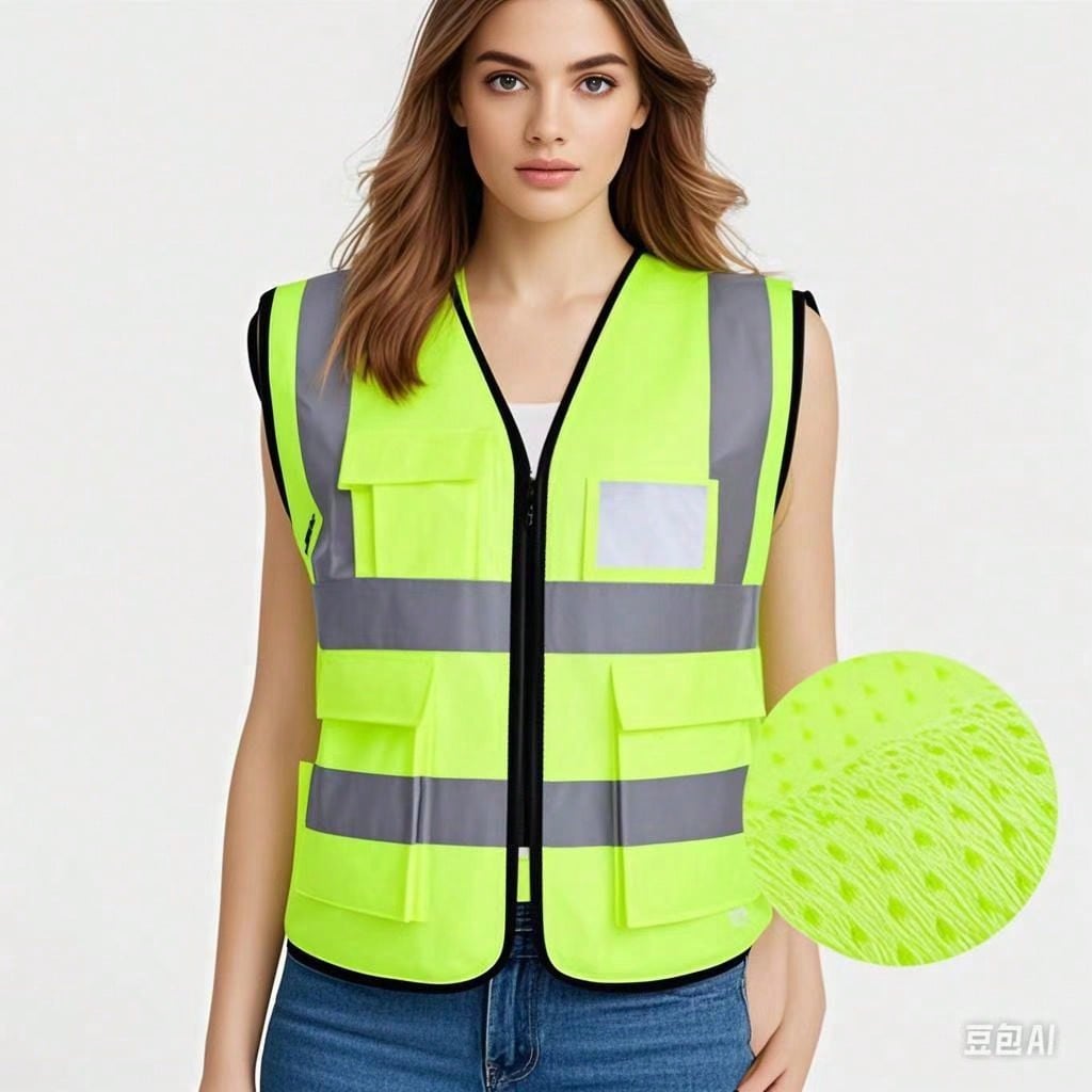 Reflective Vest, High Visibility, Blank, XXXL, Motorcycle Jacket Vest, Fluorescent Signal, Unisex