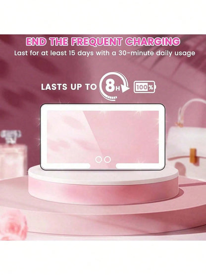 Reletech Fccemc Super Thin LED Car Vanity Mirror, High Definition Makeup Mirror, Sun Visor Mounted Makeup Mirror With USB Charging, Dimmable Touch Screen, For Ladies