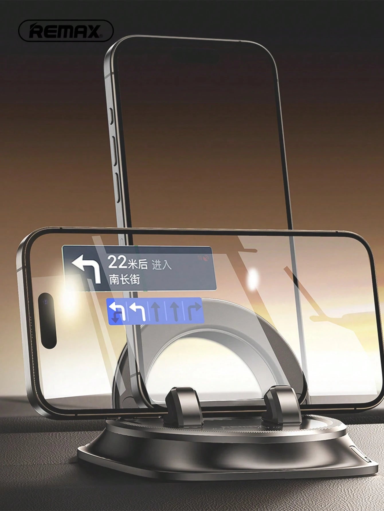 Remax Car Phone Holder, 360-Degree Rotatable, Free Adjustment,Not Obstructing The Line Of Sight Compatible With IPhone, Android Phone, Gift For Birthday, Family, Friends Car Accessories