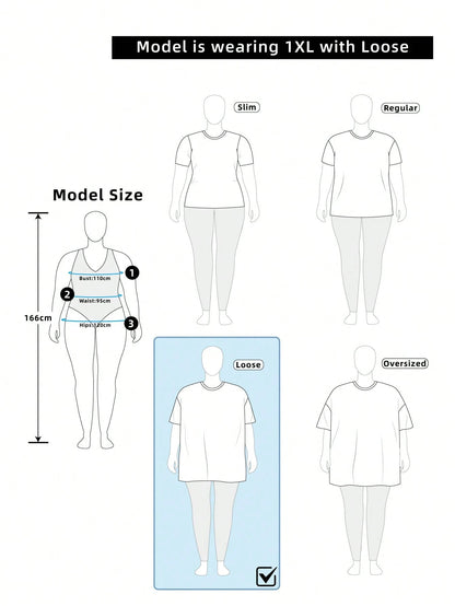 Resyla Leopard Print Digital Pattern Casual Plus Size Long Round Neck Drop Shoulder T-Shirt, Gift For Friends