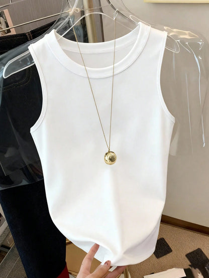 Resyla Summer Casual Colorblock Striped Cherry Slogan Print Tank Top