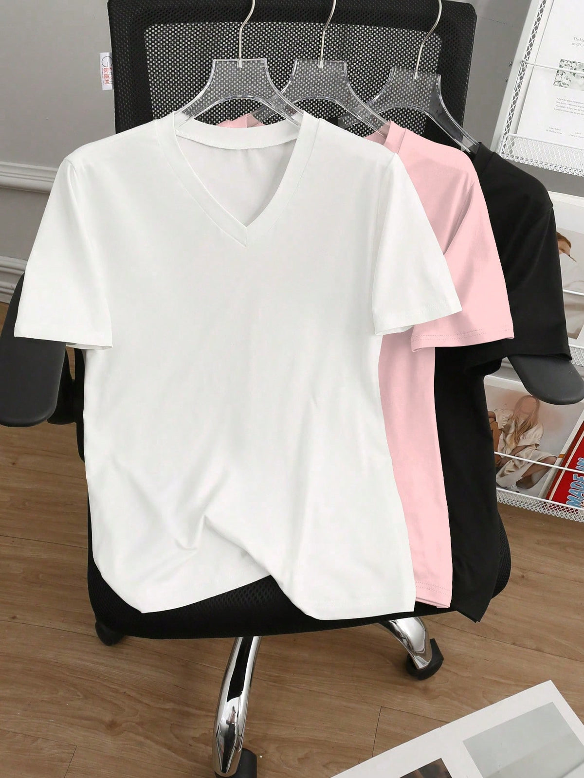 Resyla Women's Casual Versatile Solid Color T-Shirt, Summer Short Sleeve Top