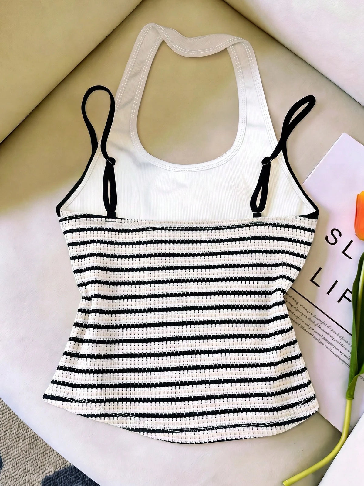 Resyla Women's Fashion Casual 2 In 1 Halter Neck Top