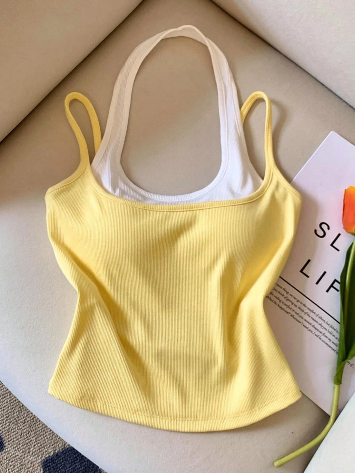 Resyla Women's Fashion Casual 2 In 1 Halter Neck Top