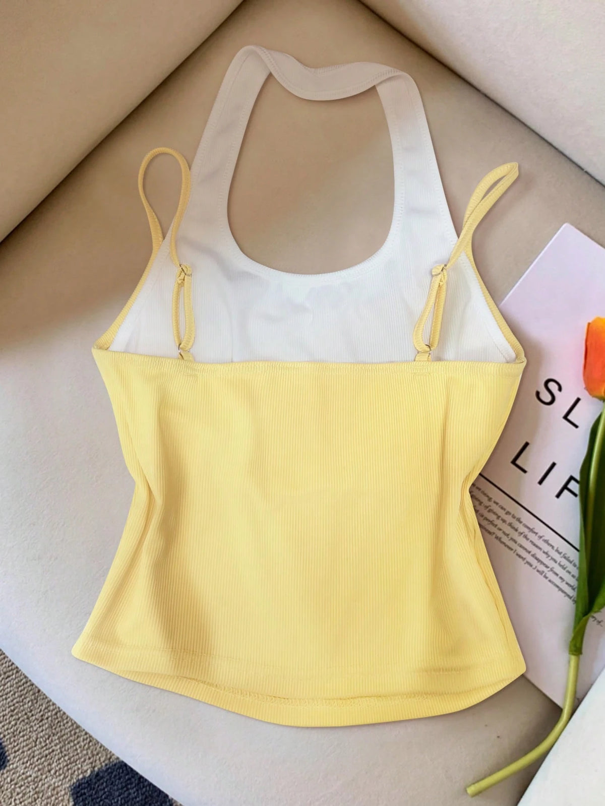Resyla Women's Fashion Casual 2 In 1 Halter Neck Top