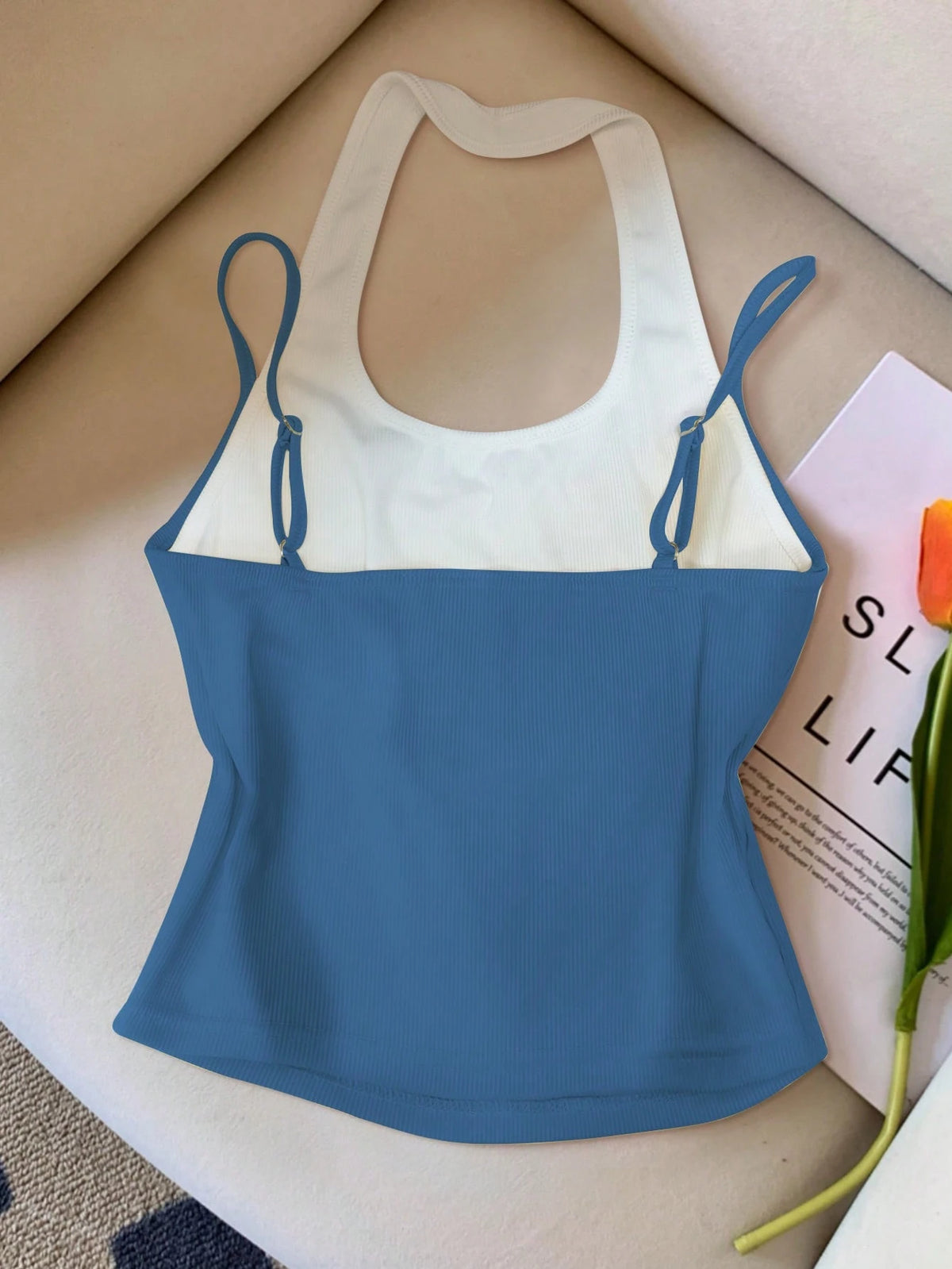Resyla Women's Fashion Casual 2 In 1 Halter Neck Top