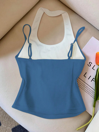 Resyla Women's Fashion Casual 2 In 1 Halter Neck Top