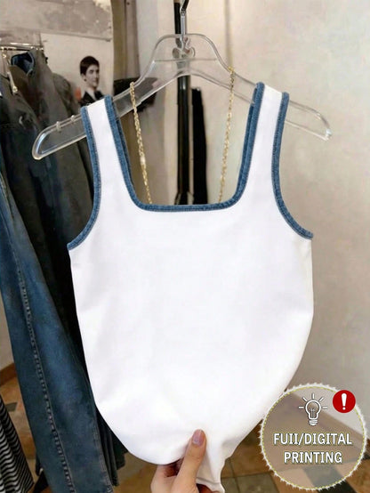 Resyla Women's Vintage Distressed Heart Print Camisole, Sleeveless Tank Top For Spring/Summer, Slim Fit Inner/Outer Wear