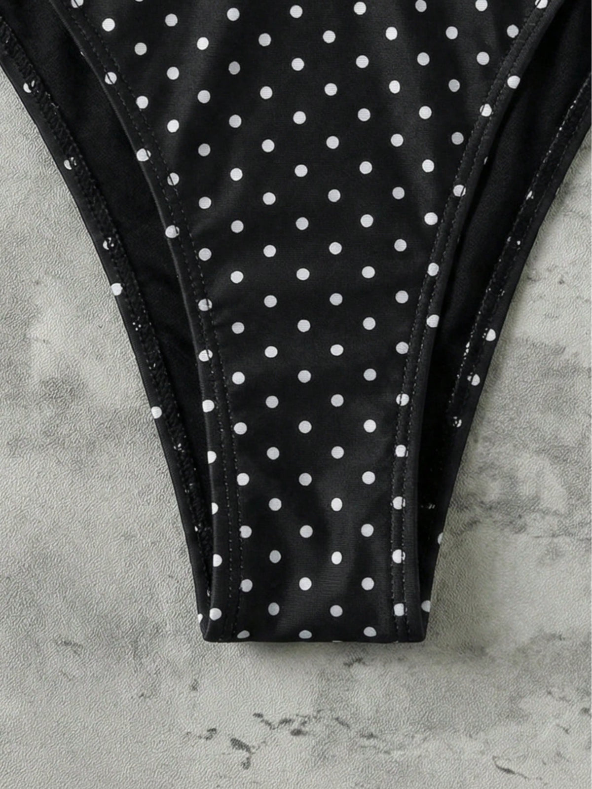 Retro Pink & Black Polka Dot Strap Tie Bikini Set, Sexy Push-Up High Waist Fitted 2-Piece Swimsuit, Suitable For Women Summer Vacation