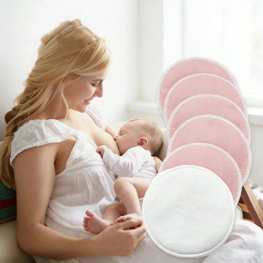Reusable Nursing Pads Washable Breast Pads For Leaking Milk- Super Absorbent Nursing Pads Nursing Nipple Pads (Large 4.7")