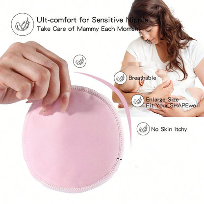 Reusable Nursing Pads Washable Breast Pads For Leaking Milk- Super Absorbent Nursing Pads Nursing Nipple Pads (Large 4.7")