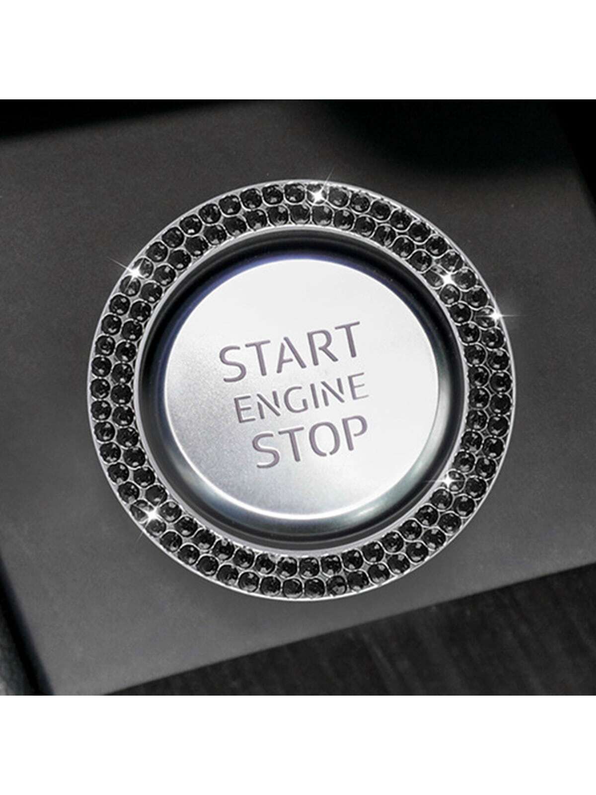 Rhinestone Decor Car One-button Start Sticker