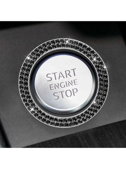 Rhinestone Decor Car One-button Start Sticker