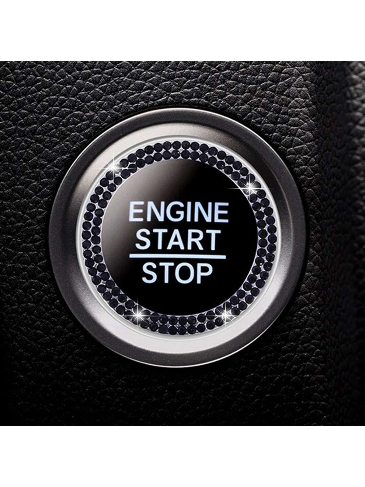 Rhinestone Decor Car One-button Start Sticker