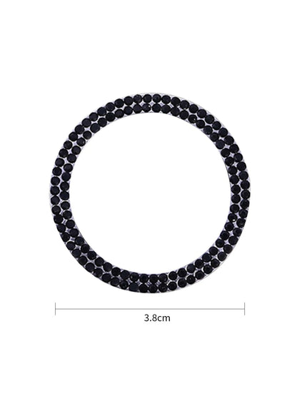 Rhinestone Decor Car One-button Start Sticker