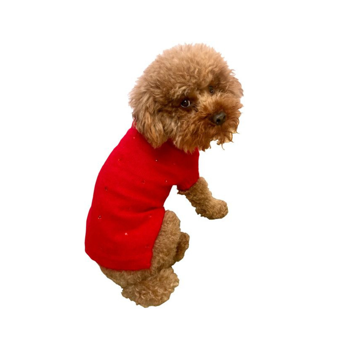 Rhinestone Glam Angora Dog Sweater