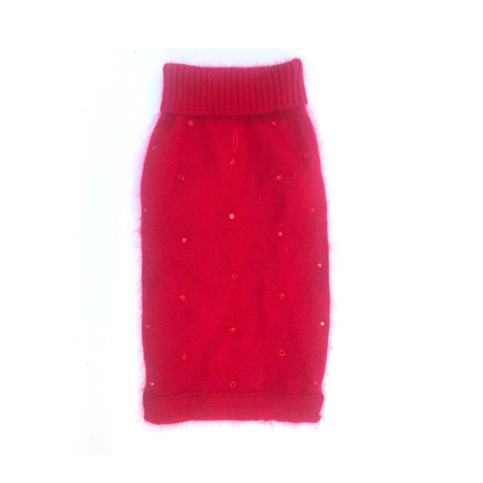Rhinestone Glam Angora Dog Sweater