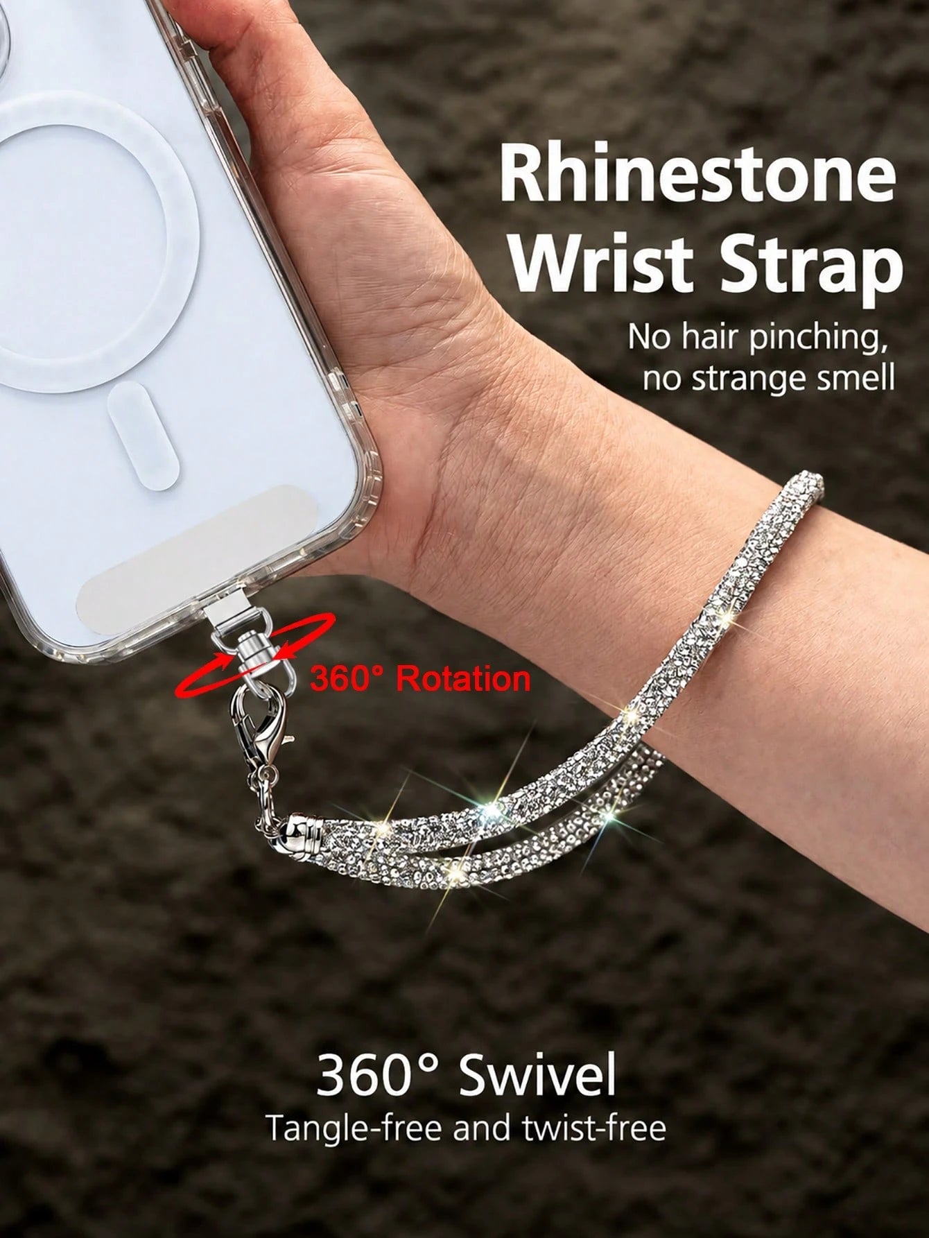 Rhinestone Phone Lanyard Wrist Strap Anti-Loss Rope For Women, Super Beautiful Full Rhinestone Neck Chain, New Luxury Rhinestone Embedded High-End Anti-Drop Phone Case Lanyard, Crossbody Wearable Spar