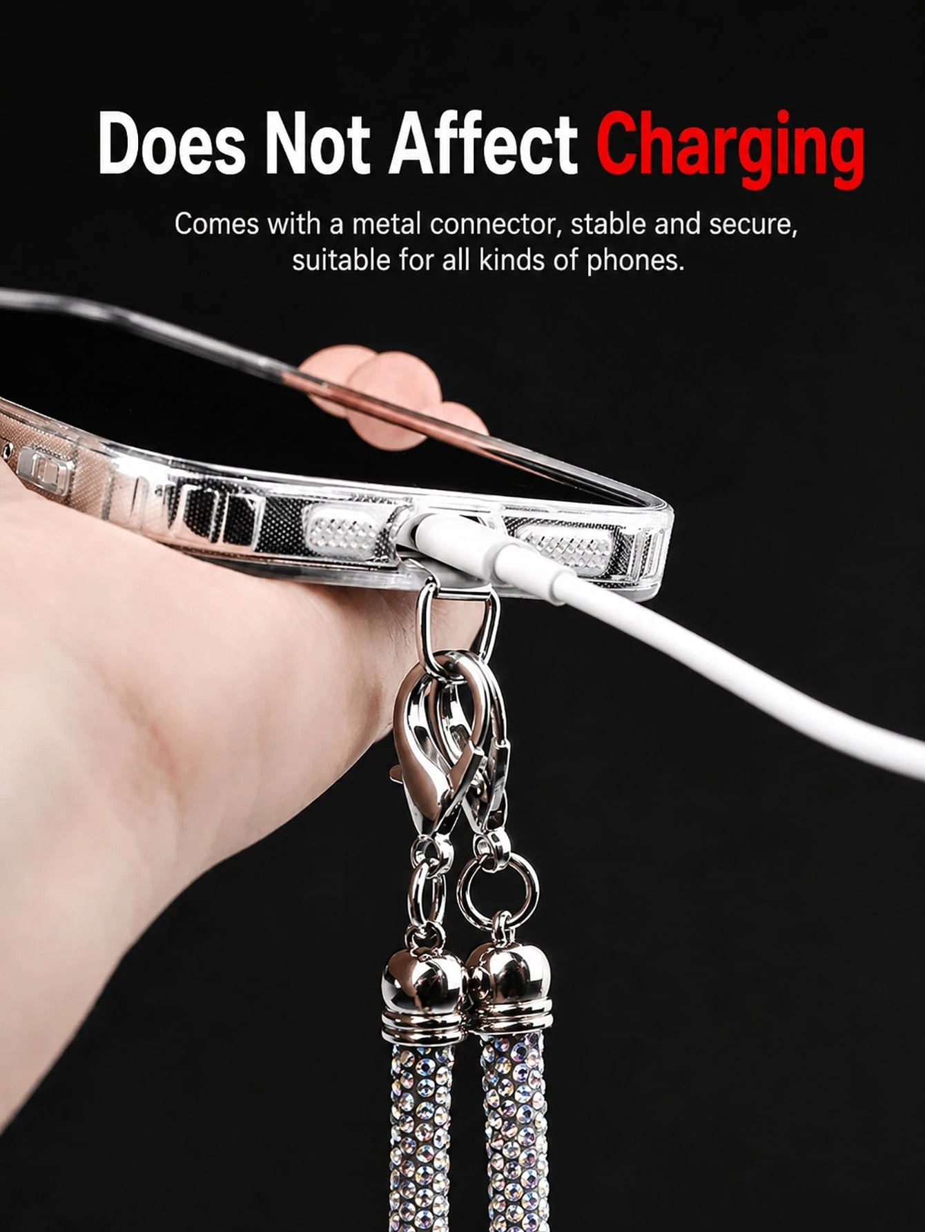 Rhinestone Phone Lanyard Wrist Strap Anti-Loss Rope For Women, Super Beautiful Full Rhinestone Neck Chain, New Luxury Rhinestone Embedded High-End Anti-Drop Phone Case Lanyard, Crossbody Wearable Spar
