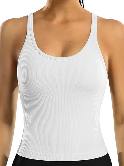 Ribbed Knit Sports Tank Top