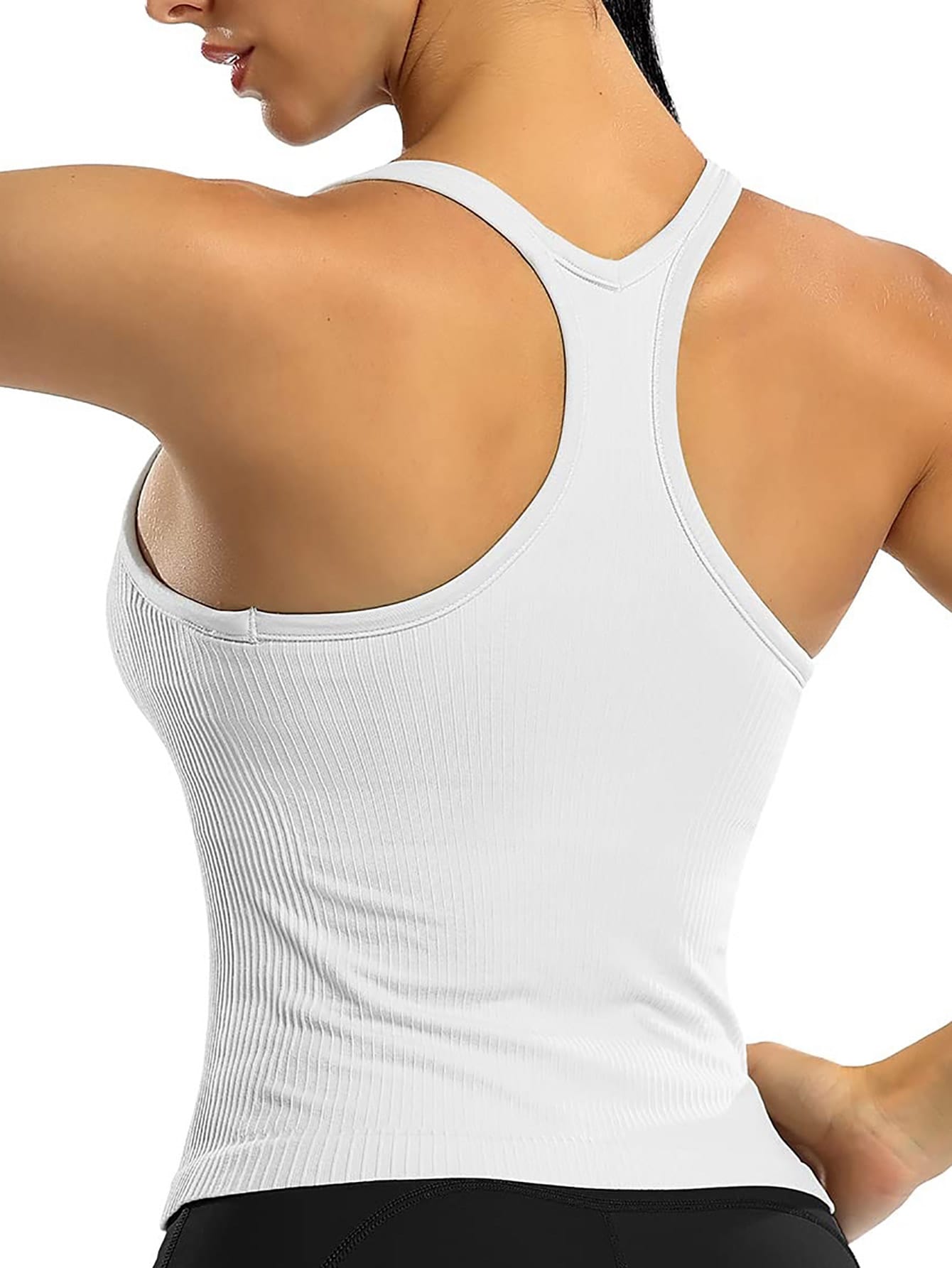 Ribbed Knit Sports Tank Top