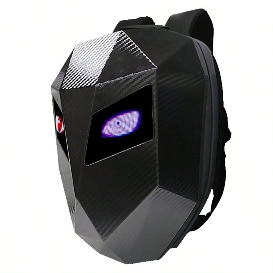 Rider/Biker Backpack LED Backpack Display Backpack Expandable Storage Helmet Motorcycle Backpack Cyberpunk Style Motorcycle Rider Backpack LED Display Bag Released For Motorcycles, Customizable Smartp
