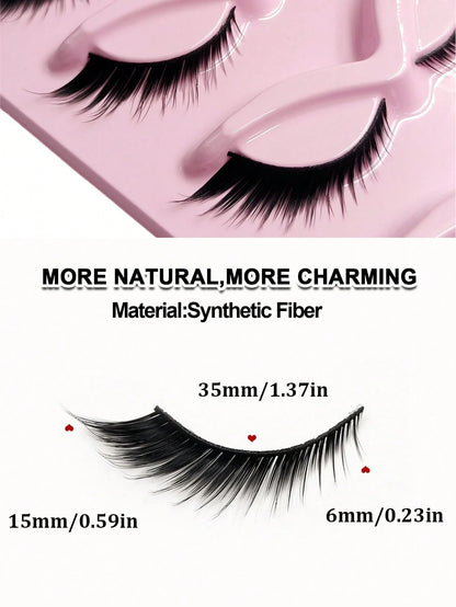 Rikuaild 5 Pairs Of New Fox/Cat Eye False Eyelashes, Create Captivating Makeup, Naturally Curled And Lengthened, Sexy Lashes To Enhance Your Charm.