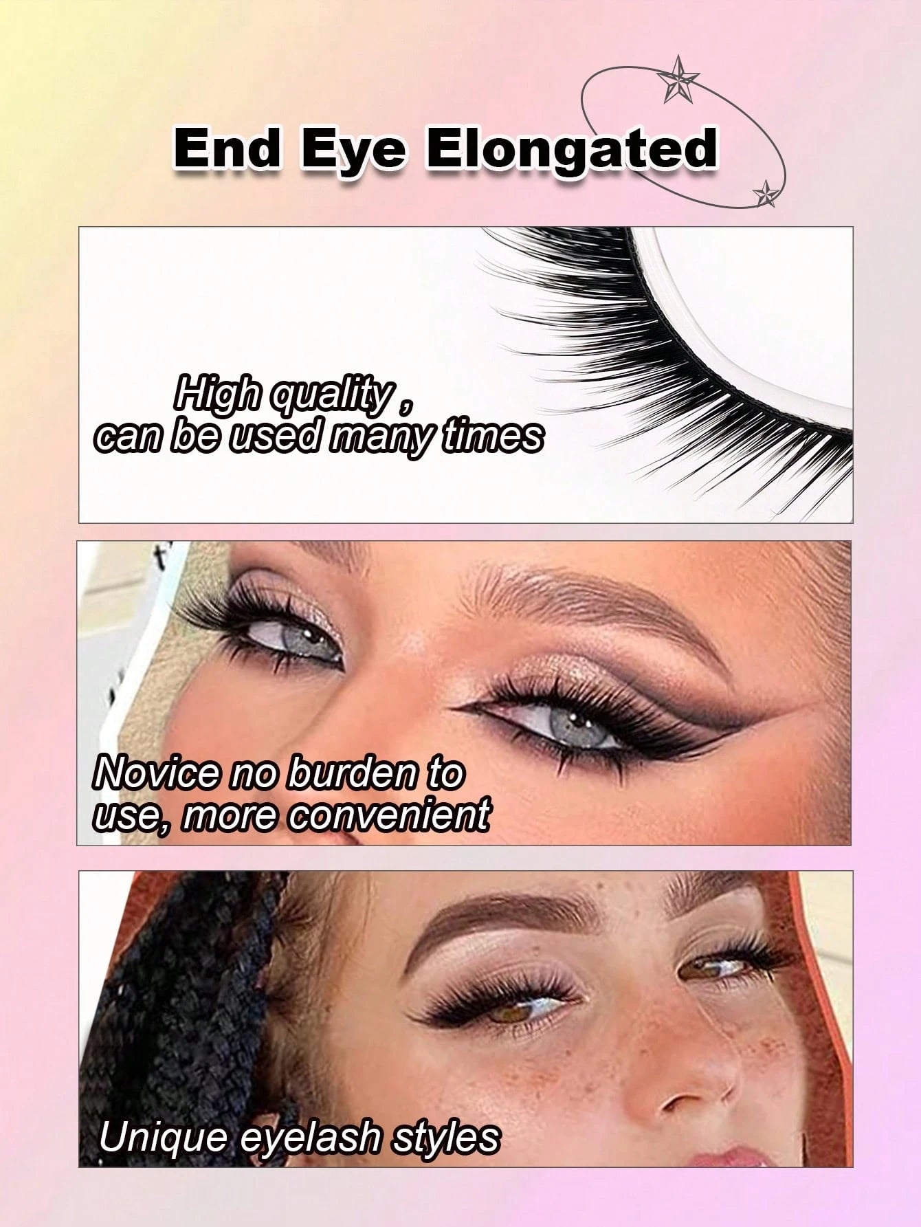 Rikuaild 5 Pairs Of New Fox/Cat Eye False Eyelashes, Create Captivating Makeup, Naturally Curled And Lengthened, Sexy Lashes To Enhance Your Charm.
