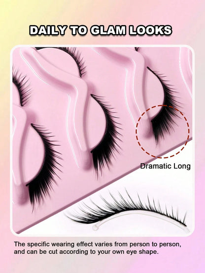 Rikuaild 5 Pairs Of New Fox/Cat Eye False Eyelashes, Create Captivating Makeup, Naturally Curled And Lengthened, Sexy Lashes To Enhance Your Charm.