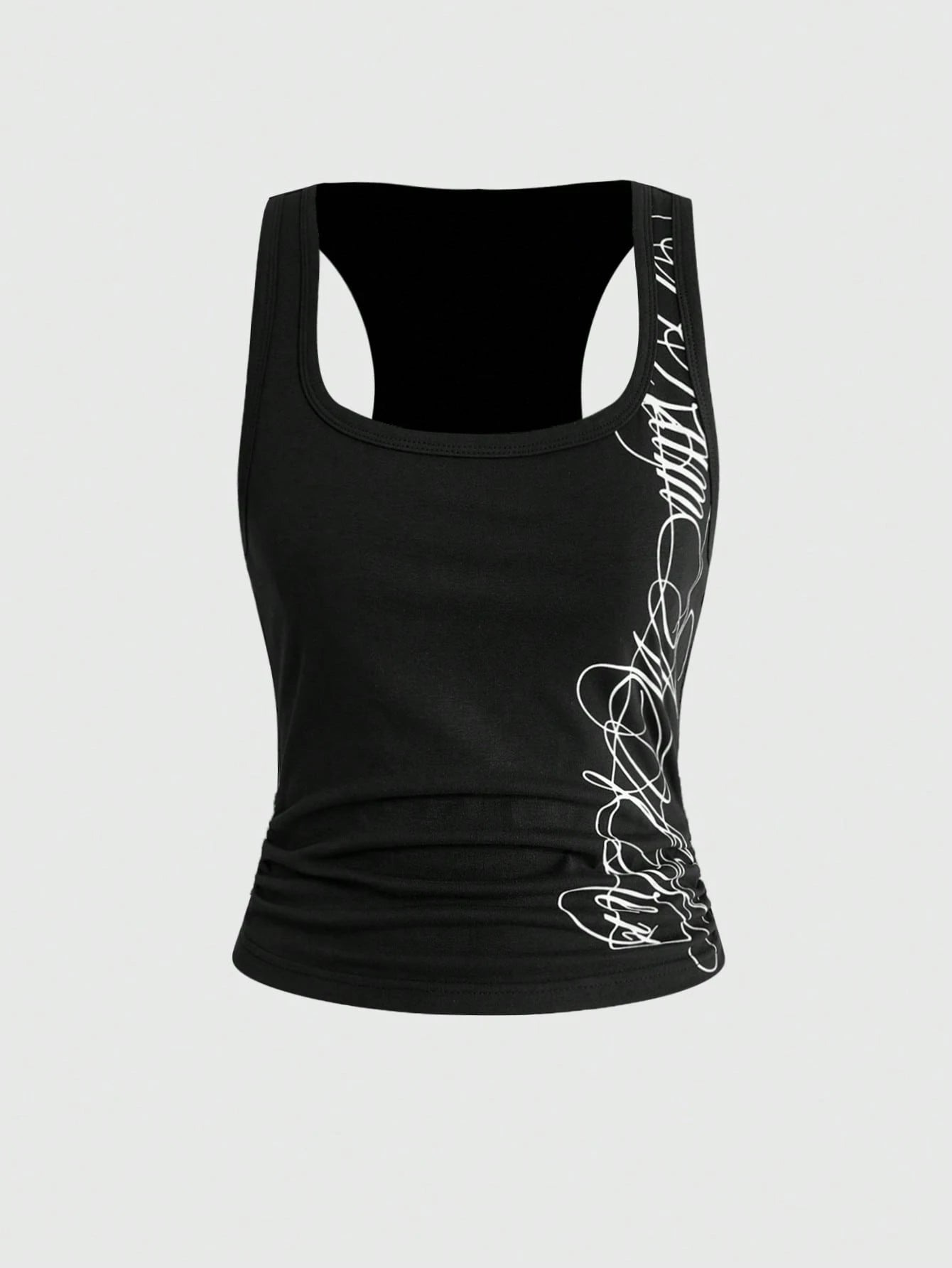 ROMWE Grunge Punk 2pcs/Set Punk Cross Slogan Crop Top & Super Low-Rise Mini Shorts, Music Festival Outfit