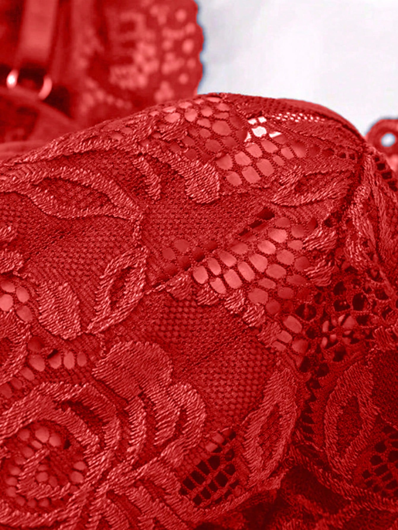 ROMWE Kawaii 3pcs/Set Women Sexy Deep V Lace Lotus Lingerie Set, Versatile Sexy Sleepwear For Bedroom, Bathroom, Party