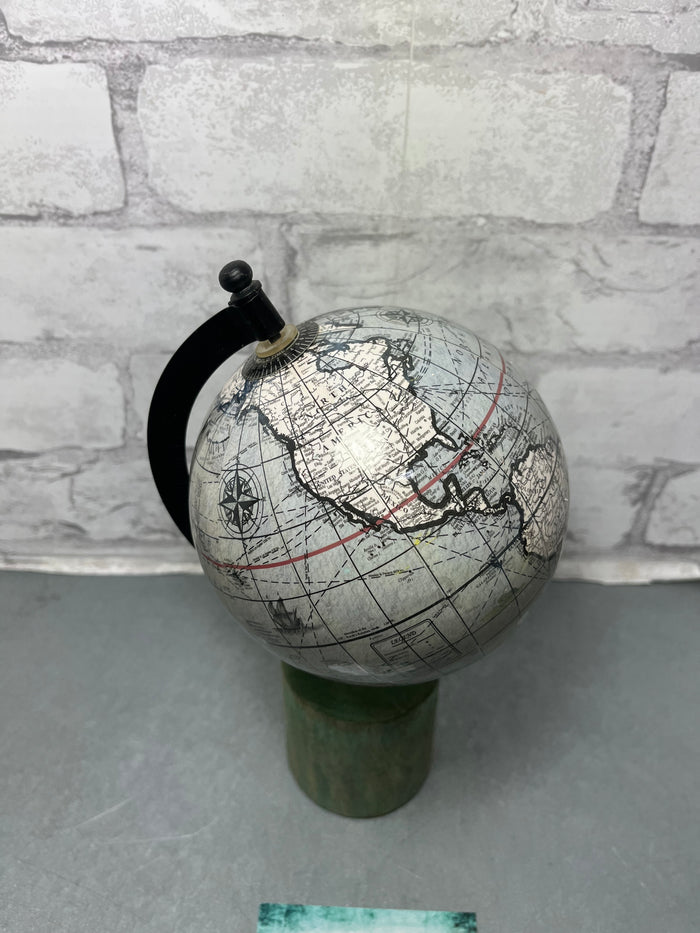 Rotating World Globe with Wooden Base