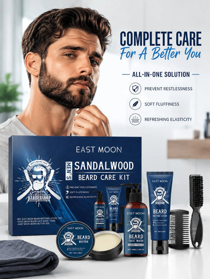 Roxelis Beard Essentials Gift Set For Men – Beard Kit For Men Grooming & Care W/3 Pack Beard Butter, Wash, Lotion, Comb, Brush, Anniversary Valentines Birthday Fathers Gifts Idea For Husband Him Boyfr