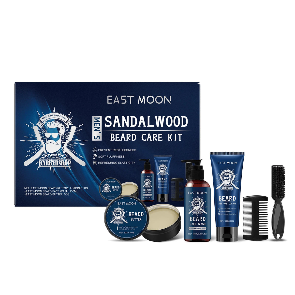 Roxelis Beard Essentials Gift Set For Men – Beard Kit For Men Grooming & Care W/3 Pack Beard Butter, Wash, Lotion, Comb, Brush, Anniversary Valentines Birthday Fathers Gifts Idea For Husband Him Boyfr