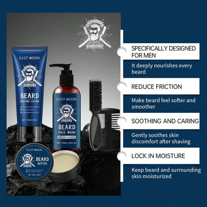 Roxelis Beard Essentials Gift Set For Men – Beard Kit For Men Grooming & Care W/3 Pack Beard Butter, Wash, Lotion, Comb, Brush, Anniversary Valentines Birthday Fathers Gifts Idea For Husband Him Boyfr