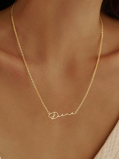 S925 Sterling Silver Minimalist Personalized English Name Pendant Necklace, Perfect Accessory For Women's Autumn/Winter Sweaters And Outfits, Unique And Meaningful Gift, Warm And Distinctive Jewelry