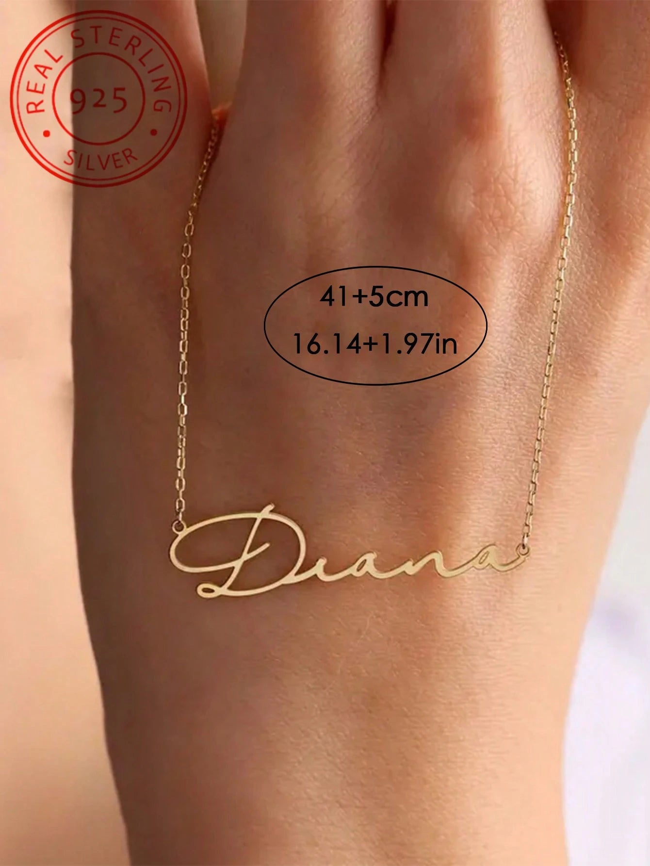 S925 Sterling Silver Minimalist Personalized English Name Pendant Necklace, Perfect Accessory For Women's Autumn/Winter Sweaters And Outfits, Unique And Meaningful Gift, Warm And Distinctive Jewelry