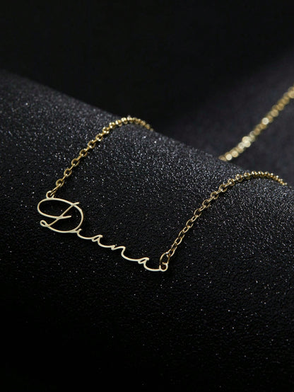 S925 Sterling Silver Minimalist Personalized English Name Pendant Necklace, Perfect Accessory For Women's Autumn/Winter Sweaters And Outfits, Unique And Meaningful Gift, Warm And Distinctive Jewelry