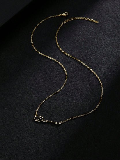 S925 Sterling Silver Minimalist Personalized English Name Pendant Necklace, Perfect Accessory For Women's Autumn/Winter Sweaters And Outfits, Unique And Meaningful Gift, Warm And Distinctive Jewelry