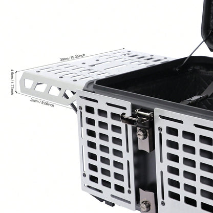 SanBouSi 55L 2.5mm Thick Aluminum Alloy Motorcycle Tail Box, Waterproof Dustproof Motorbike Top Case With Anti-Theft Lock, Expandable Side Panels Can Be Used As Table, Quick Release Base Plate For Mos
