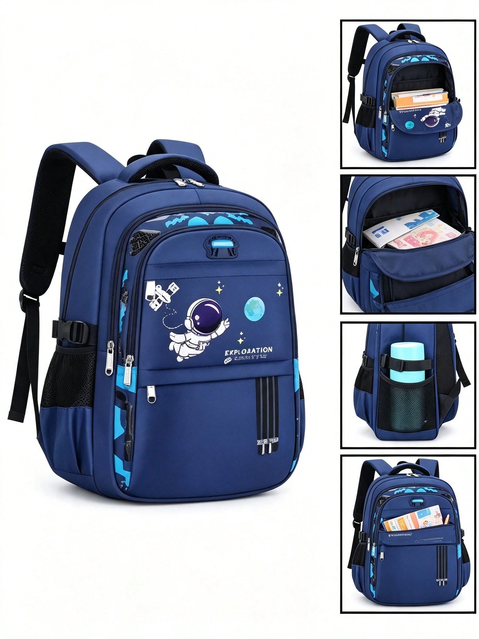 Schoolbag, Schoolbag Schooling, Astronaut-Style Waterproof Student Backpack, Backpack, Astronaut Space Flight Boy Backpack, Spinal, Lightweight And Large Capacity, New Model Waterproof And Anti-Pollut