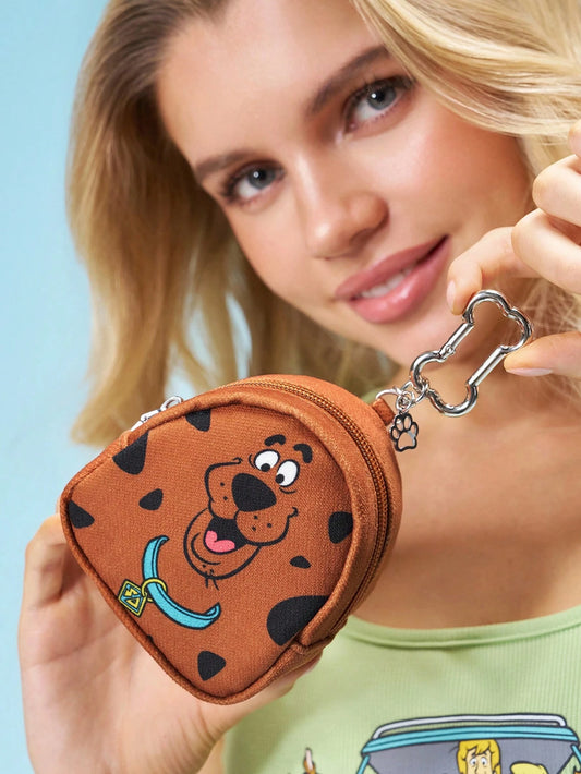 SCOOBY-DOO X 1Pc Cartoon Pattern Printed Textile Fabric Mini Change Bag With Hook To Hang On Bag, Scooby, Dog