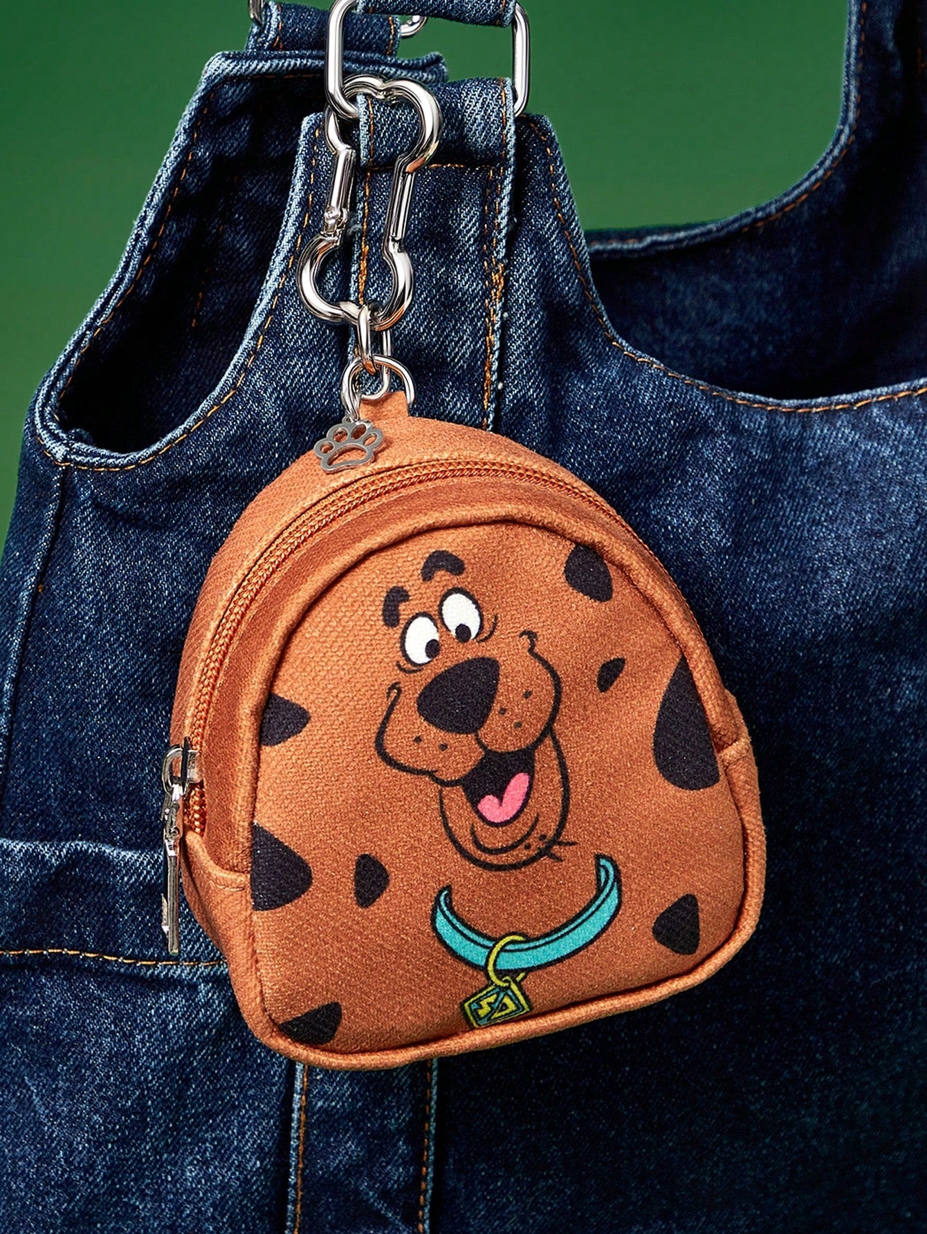 SCOOBY-DOO X 1Pc Cartoon Pattern Printed Textile Fabric Mini Change Bag With Hook To Hang On Bag, Scooby, Dog