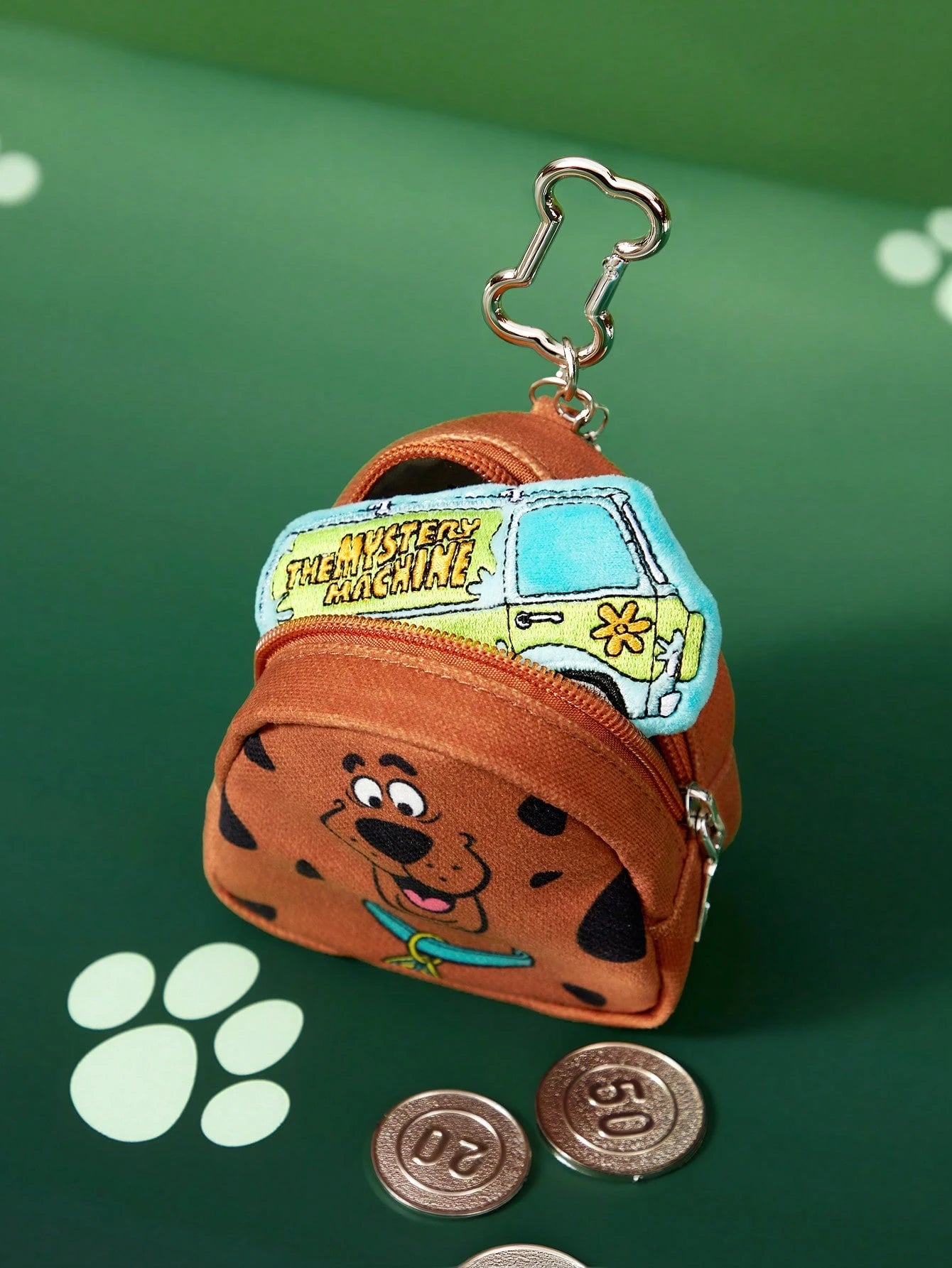 SCOOBY-DOO X 1Pc Cartoon Pattern Printed Textile Fabric Mini Change Bag With Hook To Hang On Bag, Scooby, Dog